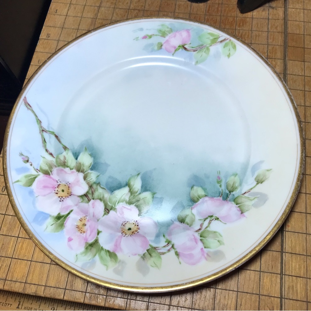 W. Guerin & Co. Limoges France Blossoms Plate 7.5”D Hand Painted Signed Dated